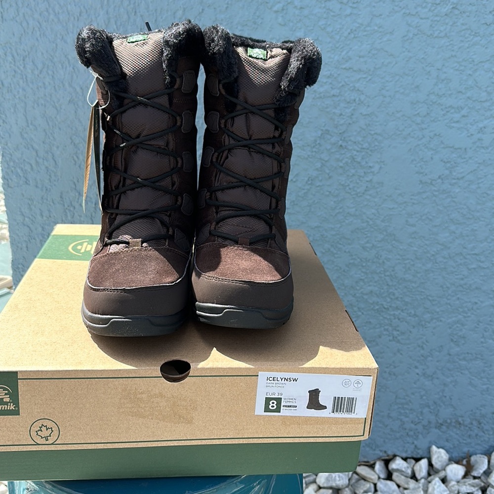 Kamik Women's Icelyn S Wide Winter Boots Dark Brown